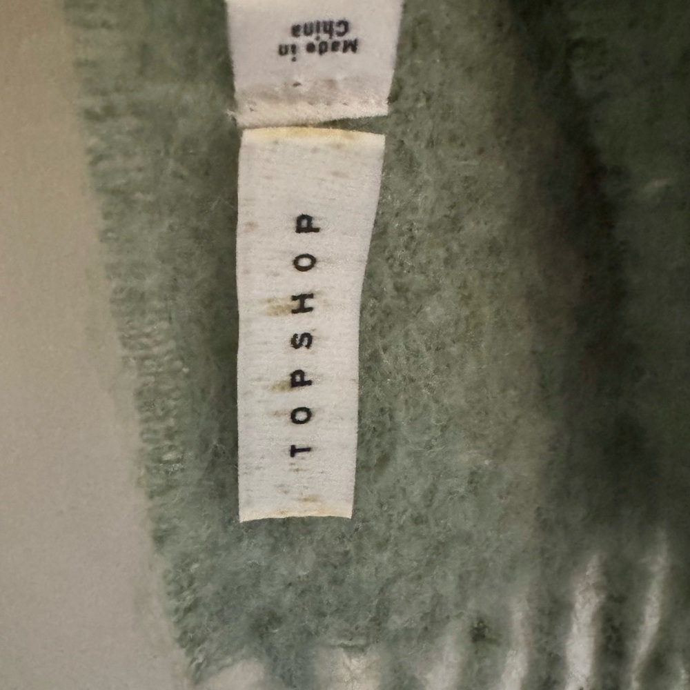 Topshop Fuzzy Green Scarf NEW